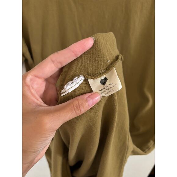 Madewell Dress Women's Small T-Shirt Mini Crew Neck Olive Green Short Sleeve - Picture 5 of 6